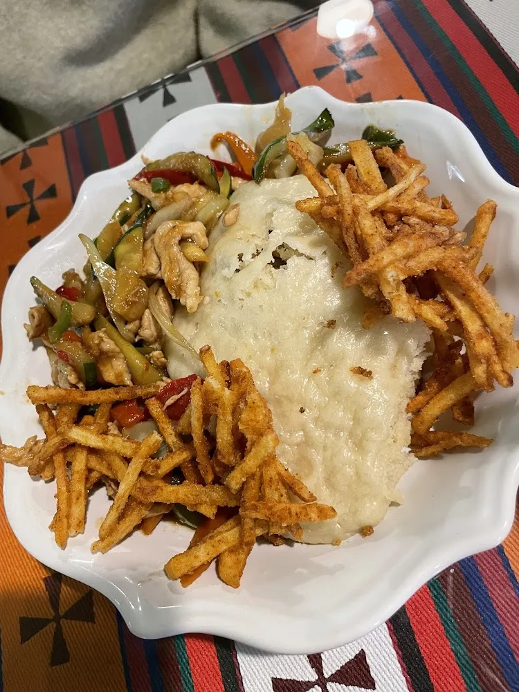 Frites Maison Et Légumes Sautés